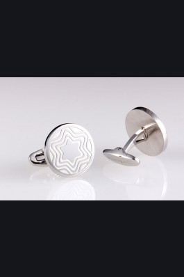 MontBlanc Replica Logo Engraved Round Stainless Steel Cufflinks