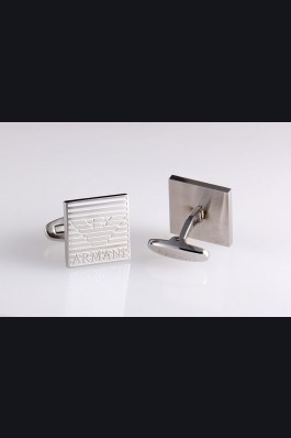 Emporio Armani Replica Logo Engraved Square Stainless Steel Cufflinks