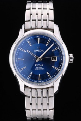 Omega Swiss DeVille Stainless Steel Bezel Blue Dial 7602