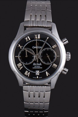 Omega DeVille Stainless Steel Links Black Dial 621560