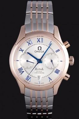Omega DeVille Two Tone Links White Dial om240 621564