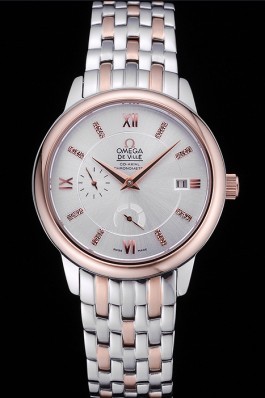 Omega DeVille Prestige Silver Dial Stainless Steel And Rose Gold Bracelet 622599
