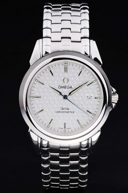 Polished Top Replica 8418 Stainless Steel Strap Steel Men's Omega Deville Luxury Watch