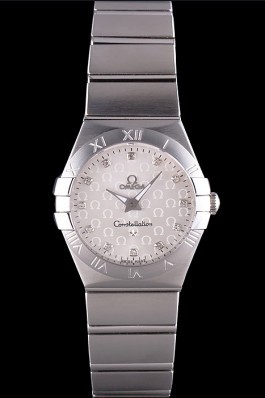 Omega Constellation Beige Dial with Omega Logo Stainless Steel Band 621459