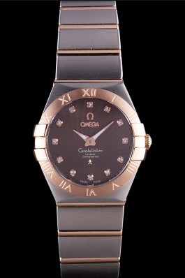 Omega Constellation Rose Gold Bezel Two Tone Band som98 621478