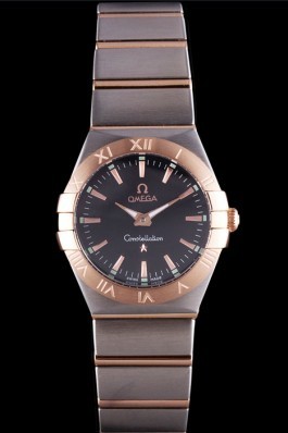Omega Constellation Rose Gold Bezel Two Tone Band som100 621480