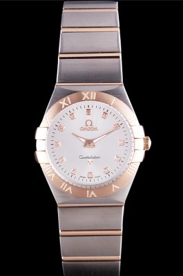 Omega Constellation Rose Gold Bezel Two Tone Band som104 621484