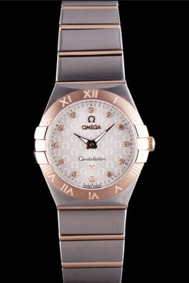 Omega Constellation Rose Gold Bezel Two Tone Band som105 621485