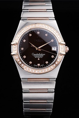 Omega Top Replica 8491 Stainless Steel Strap Constellation Black Luxury Watch