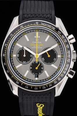Omega Speedmaster Racing Chronograph Grey Dial Rubber Bracelet 622540