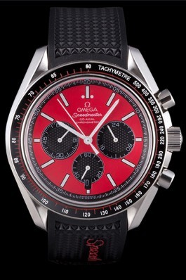 Omega Speedmaster Black Rubber Bracelet Red Dial 801421