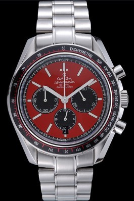 Omega Speedmaster Red Grey Stainless Steel Strap 622054