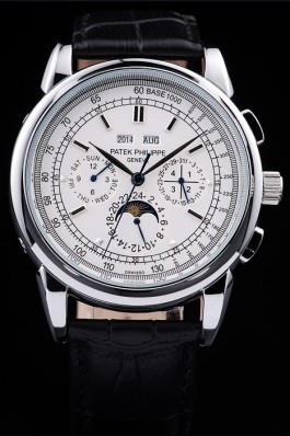 Patek Top Replica 8647 Black Leather Strap Grand Complications Luxury Watch 49