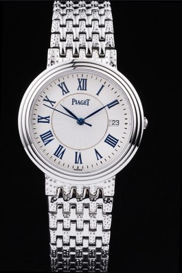Piaget Top Replica 8653 Stainless Steel Strap Dancer Stainless Steel Case Radial Emblem White Dial