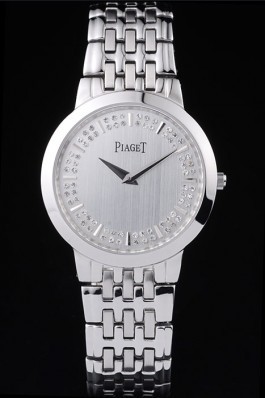 Piaget Top Replica 8651 Stainless Steel Strap Dancer Stainless Steel Case Double Studded Minute Markers Silver Dial