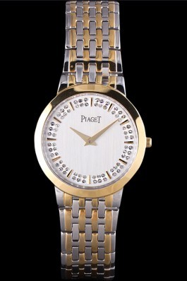 Piaget Top Replica 8656 Stainless Steel Strap Traditional Rose Gold Case Double Studded Minute Markers White Dial