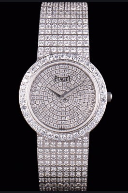 Piaget Swiss Limelight Diamonds Encrusted Stainless Steel Watch 80297