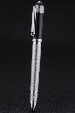 Bentley Silver Rimmed Silver Lower Body Black Ballpoint Pen 622792
