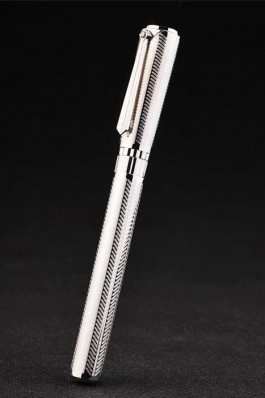 MontBlanc Top Replica 8293 Strap Silver Cutwork Ballpoint Pen With MB Inscribed Cap