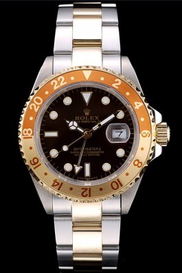 Rolex GMT Top Replica 9157 Master II Gold Colored Ceramic Bezel Brown Dial Tachymeter