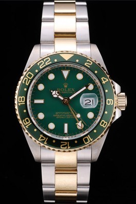 Rolex GMT Top Replica 9159 Master II Green Ceramic Bezel Green Dial Tachymeter
