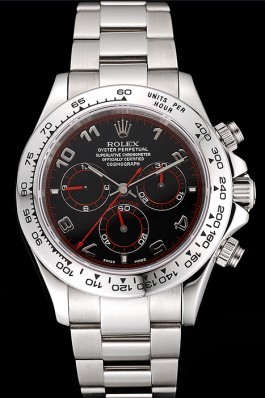 Swiss Rolex Daytona Stainless Steel Bracelet Black Dial 80296
