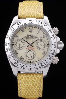 Rolex Daytona Cosmograph Yellow Leather Bracelet Yellow Dial 7480