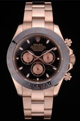 Rolex Daytona Black Ion Plated Tachymeter Rose Gold Strap Black Dial 80245