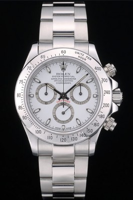 Swiss Rolex Daytona Stainless Steel Bracelet White Dial 80297