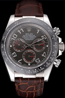 Rolex Cosmograph Daytona Stainless Steel Case Grey Racing Dial Leather Bracelet 622632
