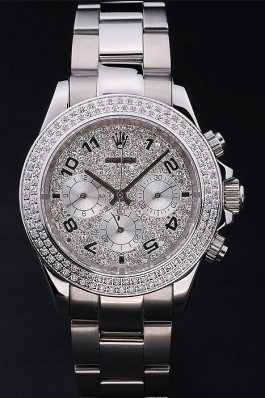 Silver Top Replica 8832 Stainless Steel Strap Luxury Rolex Daytona Watch