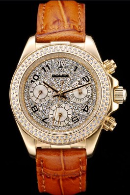 Rolex Daytona Top Replica 9171 Lady Gold Case Crystal Studded Bezel Crystal Studded Dial