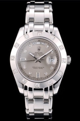 Rolex DayDate Top Replica 9190 Diamond Plated Stainless Steel Bezel Grey Dial 41987