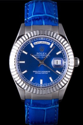 Rolex Day-Date Oyster Collection Blue Leather Band 621490