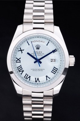 Silver Top Replica 8801 Stainless Steel Strap Day-Date Luxury Watch 197