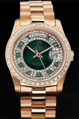 Gold Top Replica 8798 Gold Stainless Steel Strap Day-Date Luxury Watch