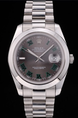 Rolex Swiss Top Replica 9216 DayDate Polished Stainless Steel Bezel Grey Dial 42000