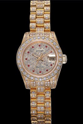 Swiss Rolex DateJust Diamond Dial Gold 622024