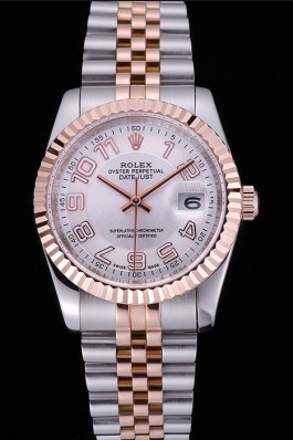Rolex DateJust White Dial Stainless Steel and Gold Bracelet 622544