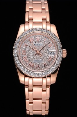 Rolex Datejust Diamond Dial And Bezel Pink Gold Case And Bracelet 622836