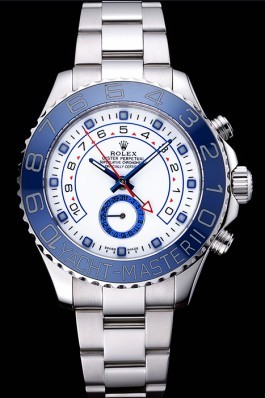 Rolex Yacht Master II White Dial Blue Bezel Stainless Steel Bracelet 622269