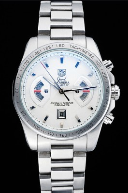 Tag Heuer Grand Carrera Stainless Steel Bracelet White Dial 801437