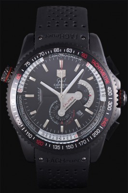 Tag Top Replica 7490 Black Rubber Strap Black Carrera Luxury Watch