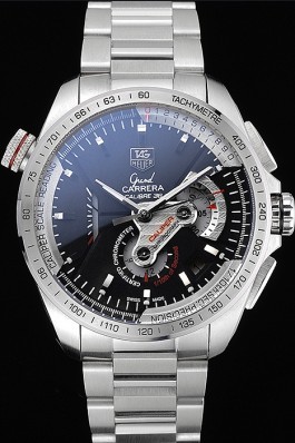 Tag Top Replica 7477 Black Stainless Steel Strap Black Swiss Carrera Luxury Watch