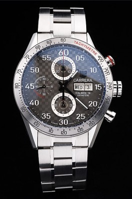 Tag Top Replica 7478 Black Stainless Steel Strap Brown Swiss Carrera Luxury Watch