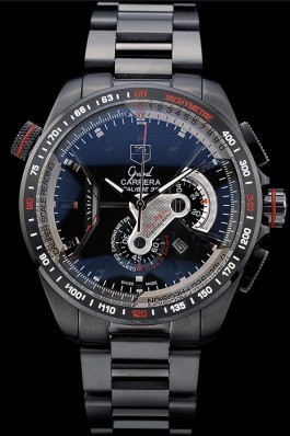 Tag Heuer Top Replica 9222 Carrera Black Stainless Steel Case Black Dial