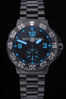 Tag Heuer Formula One Grande Date Black Dial Blue Numerals Ion Plated Steinless Steel Bracelet 622292