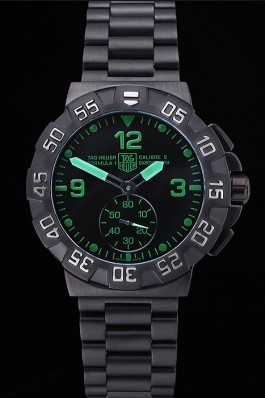 Tag Heuer Formula One Grande Date Black Dial Green Numerals Ion Plated Steinless Steel Bracelet 622294