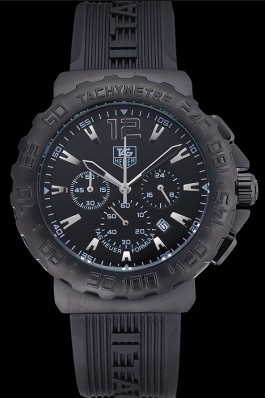 Tag Heuer Formula 1 Chronograph Black Dial Black Bezel White Numerals 622409