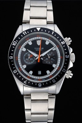 Tudor Heritage Chronograph Black Dial Stainless Steel Bracelet 622418